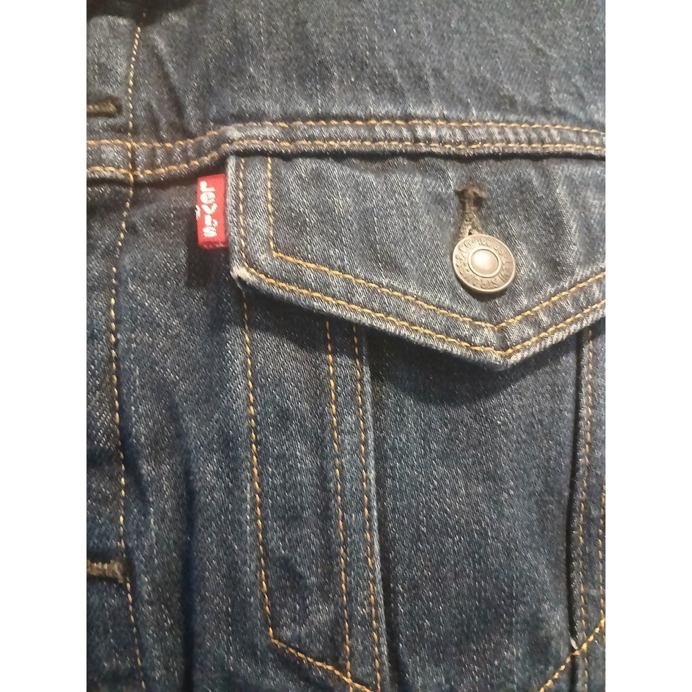 Levi's Denim Sherpa Trucker Jacket Blue Mens Medium  Classic - Picture 2 of 6